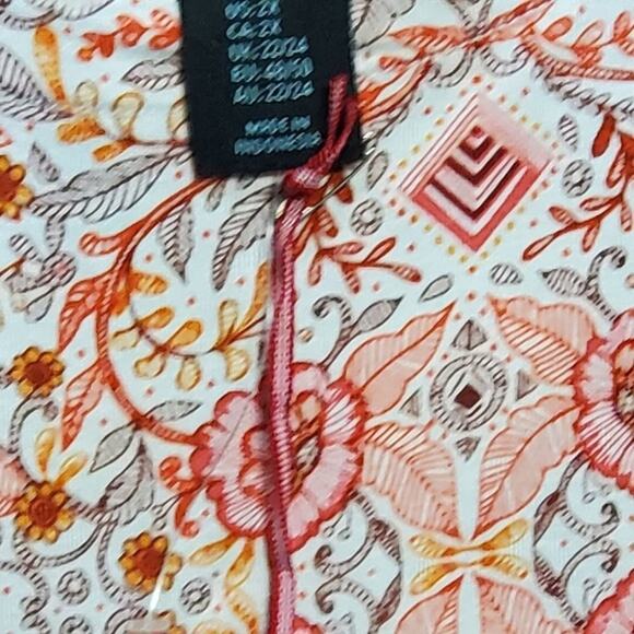 Cynthia Rowley Boho Floral super soft floral tunic length Shirt Plus Size 2X New - Picture 4 of 7